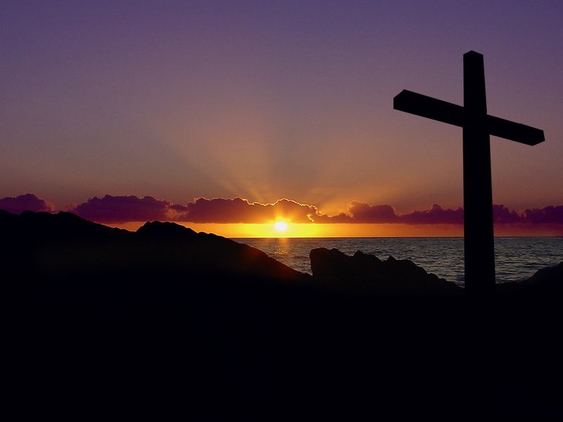 Cross-at-sunrise