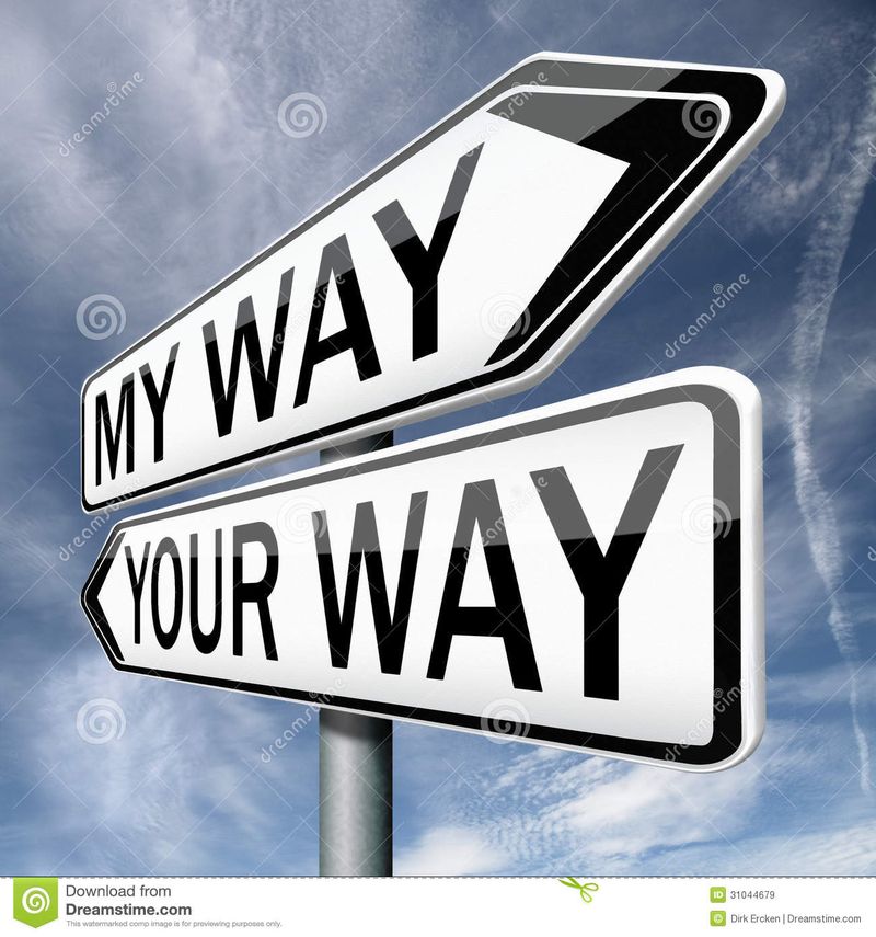 Your-my-way-road-sign-arrow-you-high-different-opinion-opposite-disagreement-stand-off-opinions-31044679
